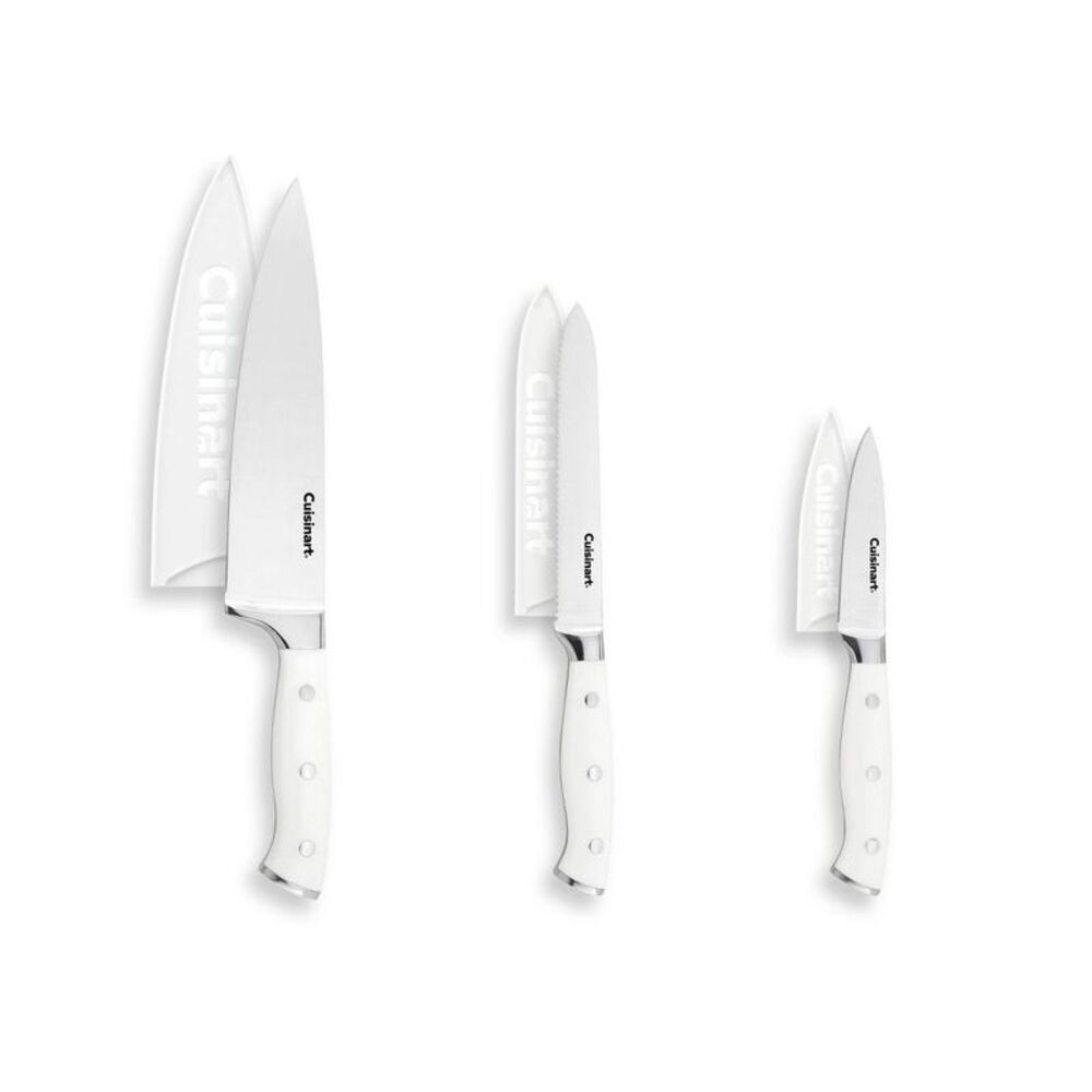 Cuisinart Classic White Triple Rivet 6pc Chef Set with Blade Guards